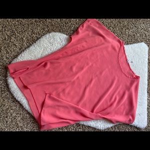 Coral/pink sheer flowy top